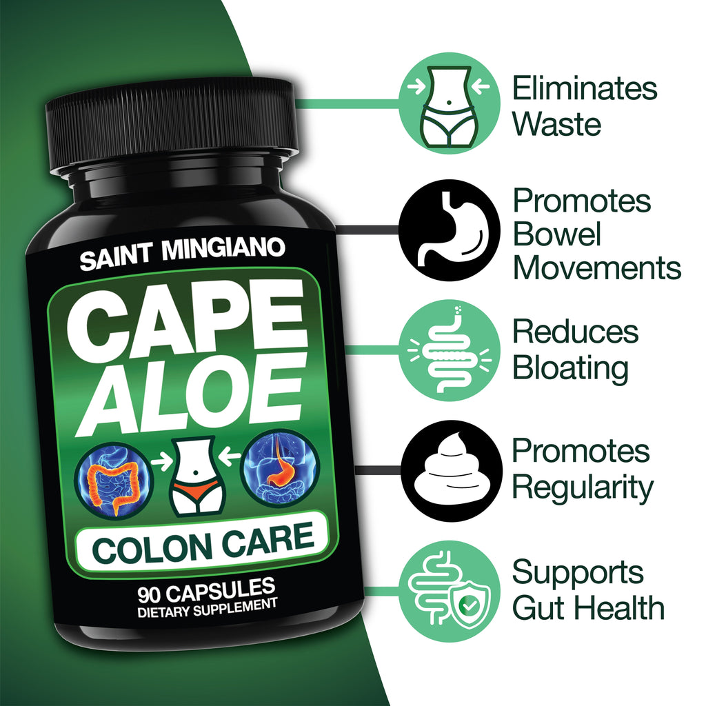 Cape Aloe Colon Cleanse, Detox & Flush - 90 Capsules. Gentle Constipation Relief
