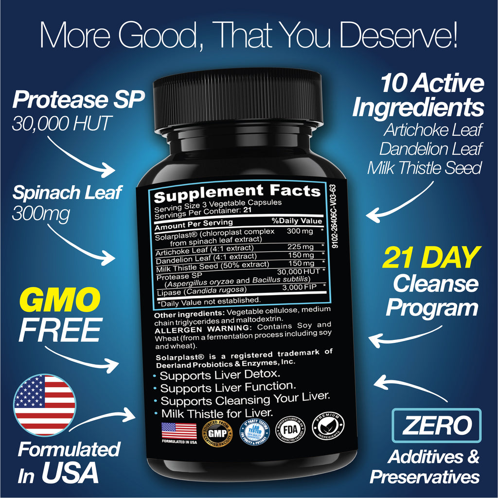 Liver Cleanse Detox & Repair - 21 Day Cleanse - Natural Liver Support Supplement with Milk Thistle