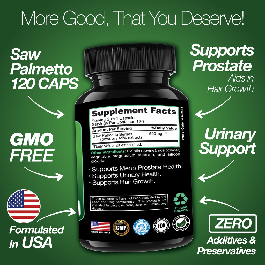 Men's Prostate Health - 120 Capsules of Advanced Prostate Supplements for Men with Saw Palmetto