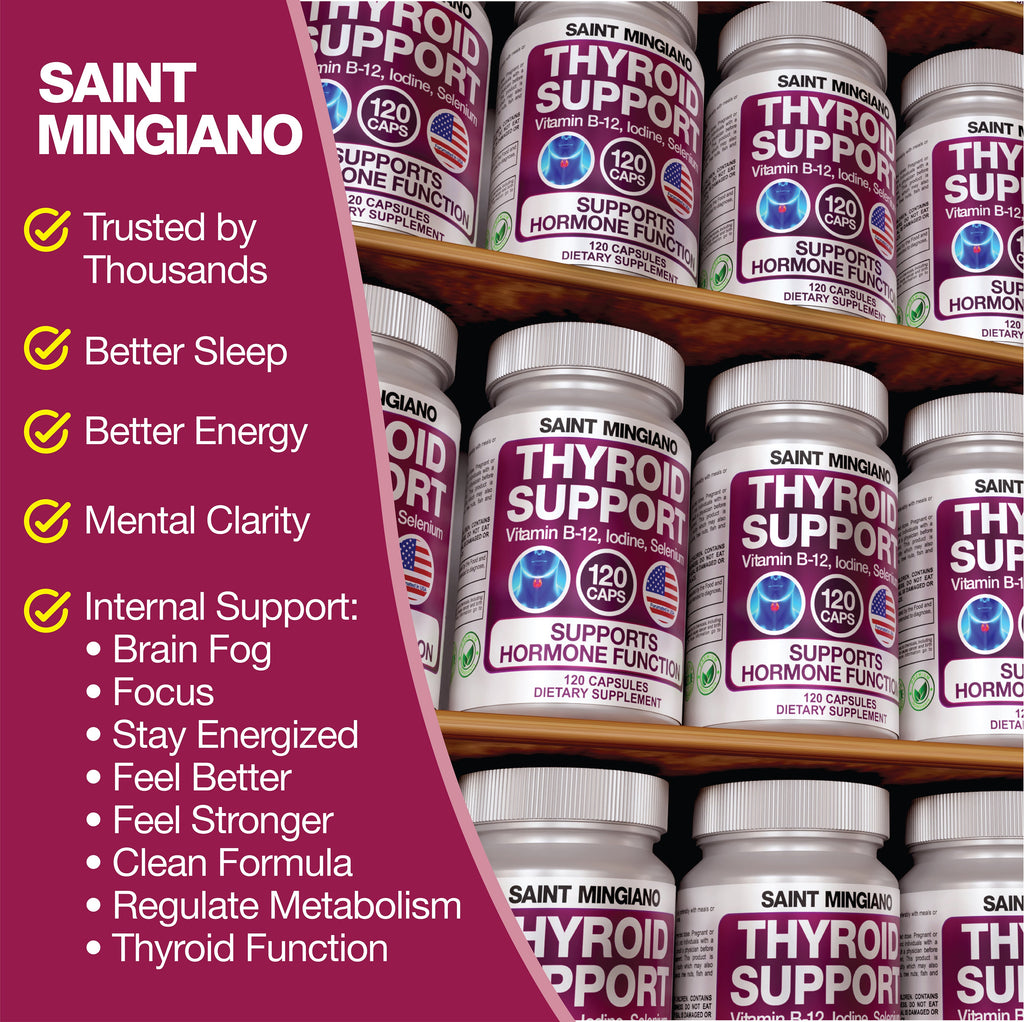 Thyroid Support Supplement with Iodine |120 Capsules to Help Body Mass & Improve Energy