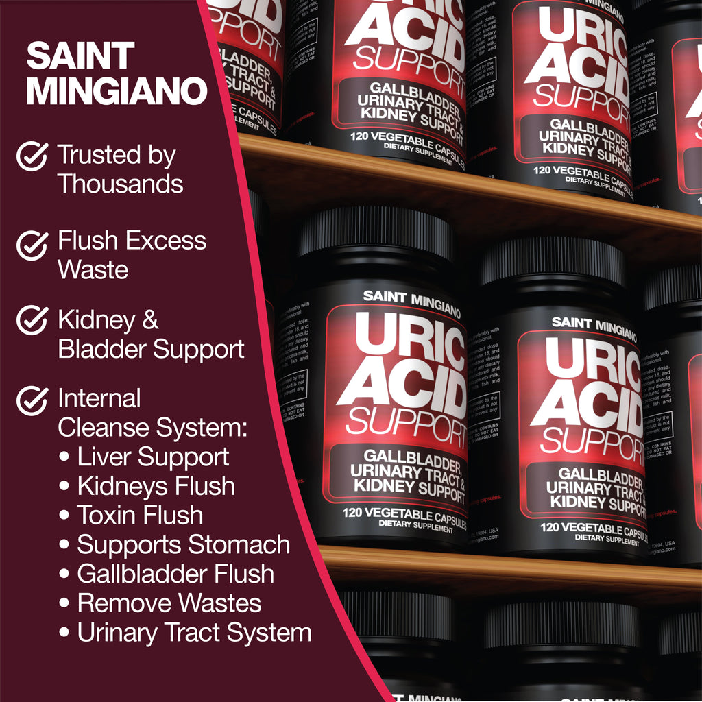 Uric Acid Support -120 Capsules - Supports Kidney Cleanse Detox & Repair, Gallbladder & Urinary Tract Issues