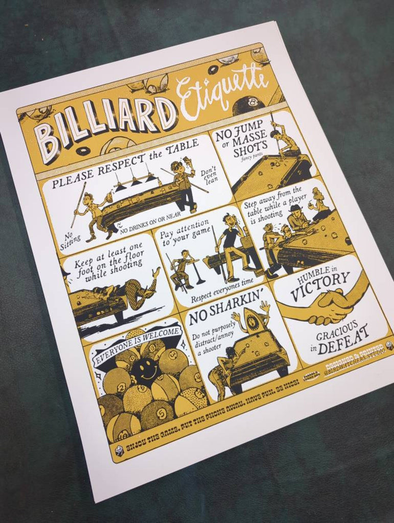 Billiard Etiquette Poster 16x20